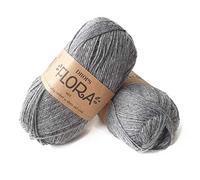 DROPS Flora 04 MIX Medium Grey 4 ply Alpaca and Wool Knitting and Crochet Yarn