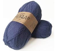 DROPS Flora 10 UNI Indigo 4 ply Alpaca and Wool Knitting and Crochet Yarn