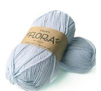 DROPS Flora 14 UNI Ice Blue 4 ply Alpaca and Wool Knitting and Crochet Yarn