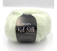 DROPS Knitting Kid Silk - Brushed Mohair - 4 Ply Fingering Yarn - 47 Pistachio Ice Cream
