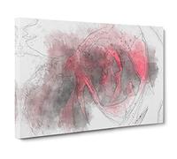 Drops Upon a Red Rose Canvas Print | Gallery Wrapped 30mm Frame Wall Art | 30x20 inches | Ready to Hang | Modern Floral Picture | Living Room Bedroom Lounge Office