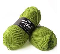 DROPS Wool - Knitting Fabel Superwash Merino - 4 Ply Fingering Sock Crochet Yarn - 112 UNI Apple Green