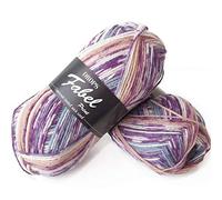 DROPS Wool - Knitting Fabel Superwash Merino - 4 Ply Fingering Sock Crochet Yarn - 904 Print Lavender