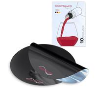 DROPSAVER Wine Pourer Discs | Drip-Free Bottle Spout for Wine & Champagne | Reusable PET Film | Black | Pack of 10 | Made in Germany