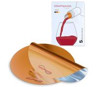 DROPSAVER Wine Pourer Discs | Drip-Free Bottle Spout for Wine & Champagne | Reusable PET Film | Orange | Pack of 5 | Made in Germany