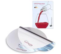 DROPSAVER Wine Pourer Discs | Drip-Free Bottle Spout for Wine & Champagne | Reusable PET Film | Silver | Pack of 5 | Made in Germany