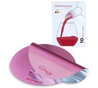 DROPSAVER® Wine Pourer Platelets, Drip-Free Bottle Pourer for Wine and Champagne, Reusable, Made of PET Film, Rose, Pack of 10, Made in Germany