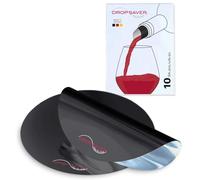 DROPSAVER Wine Pourer Platelets - Drip-Free Pourer for Wine & Champagne - Reusable Made of PET Film - Made in Germany - Also as a Wine Gift Black 10