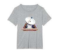 Dropzone Retro Video Game Blunderstorm Radio Telescope T-Shirt, Women's Plus, Heather Grey, 1X