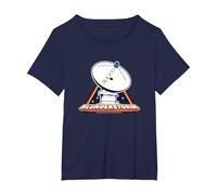 Dropzone Retro Video Game Blunderstorm Radio Telescope T-Shirt, Women's Plus, Navy Blue, 1X