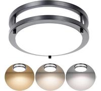 Drosbey 36W Dimmable LED Flush Mount Ceiling Light Fixture, Kitchen Light Fixtures, 12 inch Ceiling Lights for Bedroom, Bathroom, 3000K/4000K/5000K Selectable, Super Bright 3600LM