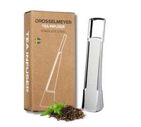 Drosselmeyer DDG Infuser Stainless Steel Tea Strainer and Spoon 2-in-1 Elegant Swedish Design Silver, 17 x 9 x 4 cm, TIBP01S