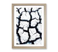 Drought In The Arizona Desert In Abstract Modern Framed Print | A2 Oak Framed Wall Art | Ready to Hang | Abstract Landscape Picture | Living Room Bedroom Lounge Office