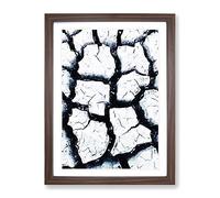 Drought In The Arizona Desert In Abstract Modern Framed Print | A3 Walnut Framed Wall Art | Ready to Hang | Abstract Landscape Picture | Living Room Bedroom Lounge Office