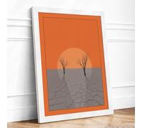 Drought Under the Sun Modern Framed Wall Art Print A3 (42×29.7cm) White, Wall Decor for Living Room, Bedroom, Office & Home, Ready to Hang, Art Gift