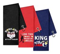 Droutti 3 Pcs Bowling Towel Soft Embroidered Towel with Grommet Funny Bowling Ball Towels Absorbent Hand Towels Accessories Sport Gift for Men Sports Player Fitness Fans Birthday Gifts
