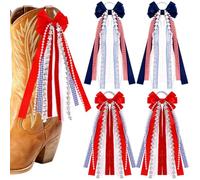 Droutti 4 Pcs Bows for Cowgirl Boots Ribbon Bow Martin Cowboy Boot Bows
