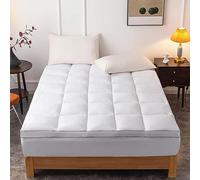 DROVAN Mattress Pad King Size - Extra Thick Mattress Cover - Pillow Top Deep Pocket with Breathable 7D Spiral Fiber Filling Cooling Mattress Topper