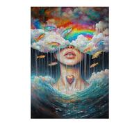 Drowning in Dreams Artistic Wooden Jigsaw Puzzle for Adults, 300 PCS