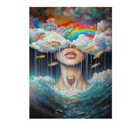 Drowning in Dreams Colourful Wooden Jigsaw Puzzle for Adults, 500 PCS