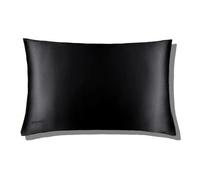 Drowsy Silk Pillowcase - 100% Pure Mulberry Silk - 22 Momme 6A High-Grade Fibers - Skin, Hair and Sleep Benefits - Envelope Opening - Queen/King Size (Black Jade)