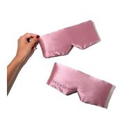 DROWSY Silk Sleep Mask Set - Face-Hugging, Padded Silk Cocoon for Luxury Sleep in Total Darkness - Eye Masks for Sleeping & Travel, 100% Pure Mulberry Silk, Adjustable - Damask Rose (Set of 2)
