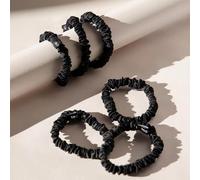Drowsy - Skinny Scrunchie Set - Black Jade - Hair Ties - silk