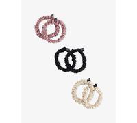 Drowsy Sleep Co Womens Drowsy Sleep Co Skinny Set Of 6 Silk Scrunchies Dmsk Rose/Jade/ Dsty Gld