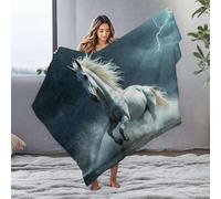 DRPZ Bag A White Horse Gallops Through Stormy Waters Flannel Blanket Big Blanket Big Blanket(125x150cm)