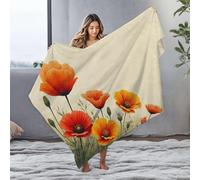 DRPZ Bag Bright Poppies Bloom In Vibrant Hues Flannel Blanket Big Blanket Big Blanket(127x100cm)