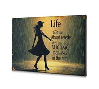 DRPZ Baptism Decorations Life Is About Finding Joy In The Rain Canvas Decorative Picture Religious Easter Decorations Easter Decor(40x60cm)