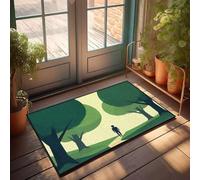DRPZ Bar Decor For Home A Person Walks Down A Path Between Trees Doormat Mat For Shoes By Door Farmhouse Kitchen Rug Set(50X80CM)