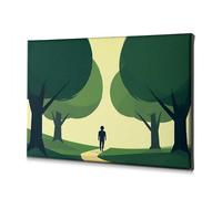 DRPZ Bathroom Decor A Person Walks Down A Path Between Trees Canvas Decorative Picture Bathroom Decor Wall Art Coastal Wall Art(40x60cm)