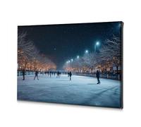 DRPZ Bathroom Decor People Skating On An Outdoor Ice Rink Under A Starry Night Sky Canvas Decorative Picture Bathroom Decor Wall Art Coastal Wall Art(30x40cm)