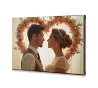 DRPZ Bathroom Decorations A Couple Stands Under A Floral Arch, Gazing Into Each Other'S Eyes Canvas Decorative Picture Baptism Decorations The Chosen(20x30cm)