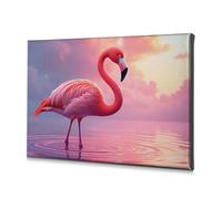 DRPZ Bathroom Decorations A Pink Flamingo Stands Gracefully In Shallow Water Canvas Decorative Picture Baptism Decorations The Chosen(20x30cm)