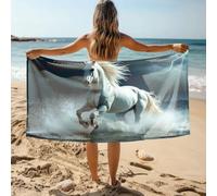 DRPZ Bathroom Essentials A White Horse Gallops Through Stormy Waters Bath Towel Towel Clips For Beach Chairs Towels For Bathroom