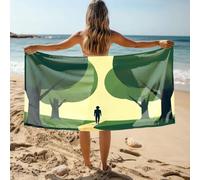 DRPZ Bathroom Towels Set A Person Walks Down A Path Between Trees Bath Towel Towel Bathroom Towels Set