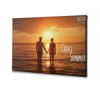 DRPZ Bathroom Wall Art Couple Holding Hands At Sunset By The Ocean Canvas Decorative Picture Rustic Home Decor Shabby Chic Decor(40x60cm)