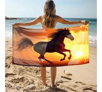 DRPZ Beach Towels A Horse Galloping At Sunset Bath Towel Extra Large Bath Towels Cotton Towels