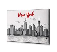 DRPZ Christian Easter Decor New York City Skyline Illustration Canvas Decorative Picture Shabby Chic Decor Coastal Wall Art(40x60cm)