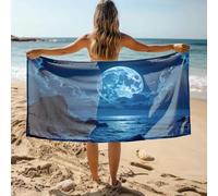 DRPZ Cooling Towel A Full Moon Shines Brightly Over The Ocean Bath Towel Golf Towel White Hand Towels For Bathroom