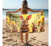 DRPZ Cooling Towel Five Cute Bunnies Enjoying A Sunny Day Bath Towel Golf Towel White Hand Towels For Bathroom