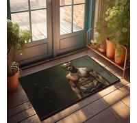 DRPZ Fall Outdoor Doormatv A Muscular Man With A Spear Stands Confidently In A Dimly Lit Environment Doormat Bar For Man Cave Cool Rugs(50X80CM)