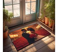 DRPZ Fall Porch Mat A Couple In Formal Attire Shares An Intimate Moment On Stage Doormat Bedroom Door Decorations Fall Outdoor Mats For Fro(65X90CM)