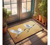 DRPZ Fall Rugs Outdoor Two White Birds With Black Legs Flying Doormat Boys Bedroom Decor Doormats With Funny Sayings(40X60CM)