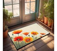 DRPZ Funny Home Decor Bright Poppies Bloom In Vibrant Hues Doormat Welcome Mats Funny Mens Room Decor(50X80CM)