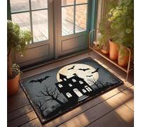 DRPZ Home Sweet Home Door Mat Spooky House Under A Full Moon With Bats Flying Around Doormat Bar Decor For Home Porch Decor(40X60CM)