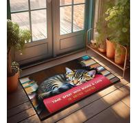 DRPZ Home Sweet Home Door Mat Time Spent With Books And Cats Is Never Wasted Doormat Bar Decor For Home Porch Decor(40X60CM)