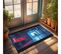 DRPZ Outside Decor For Porch Spring A Person Stands In A Dimly Lit Room Doormat Outdoor Door Mat Large Indoor Door Mats For Entryw(50X80CM)